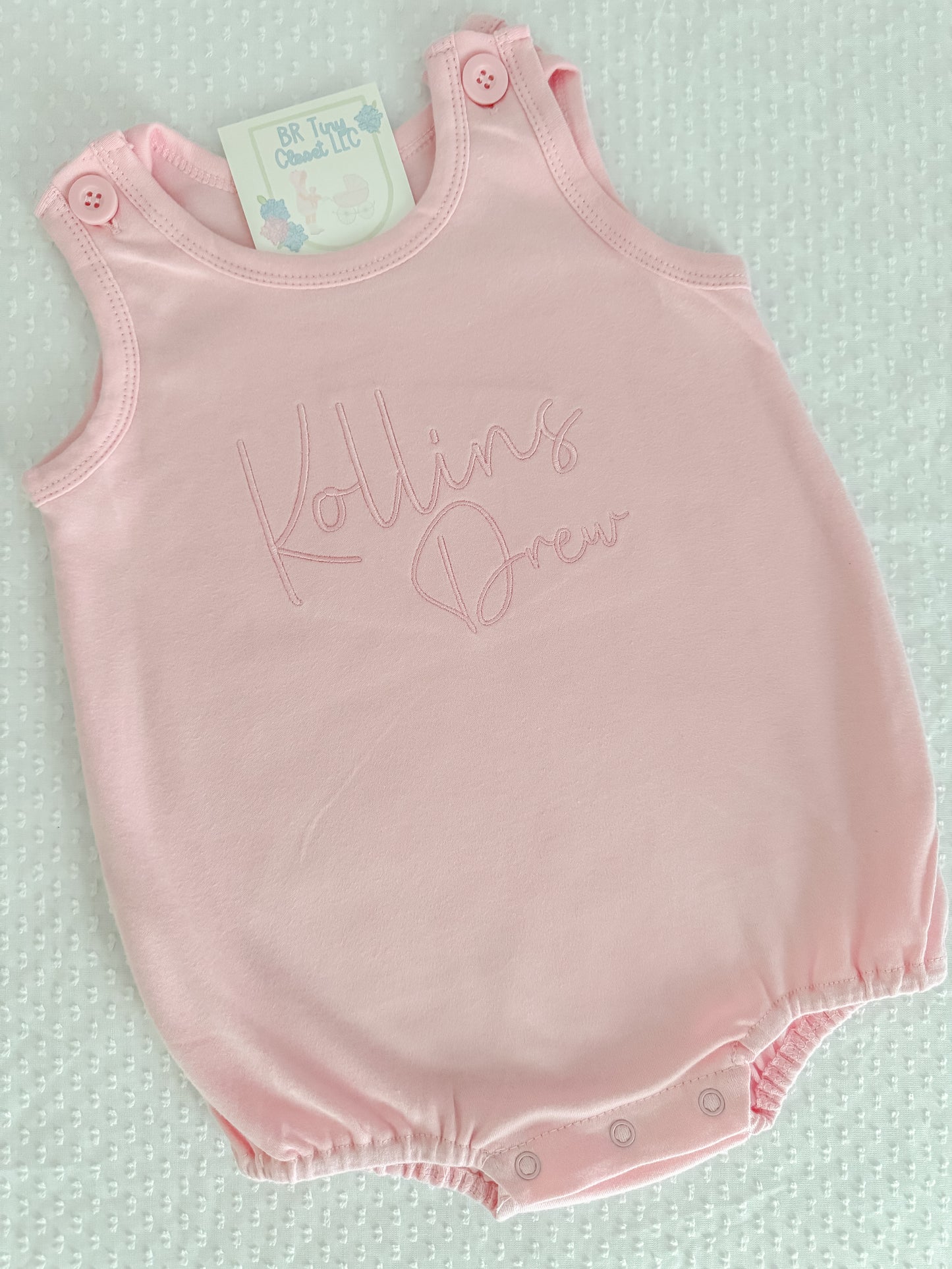 Pink Embroidered monochromatic name Bubble