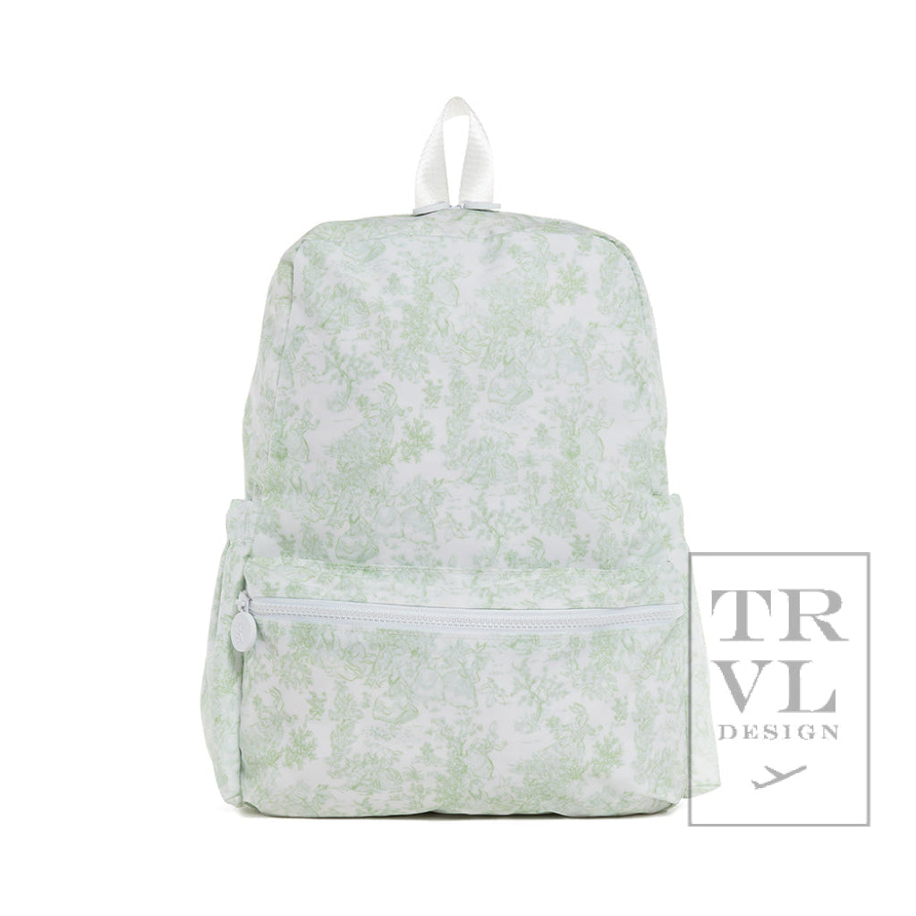 TRVL GREEN TOILE BACKPACK