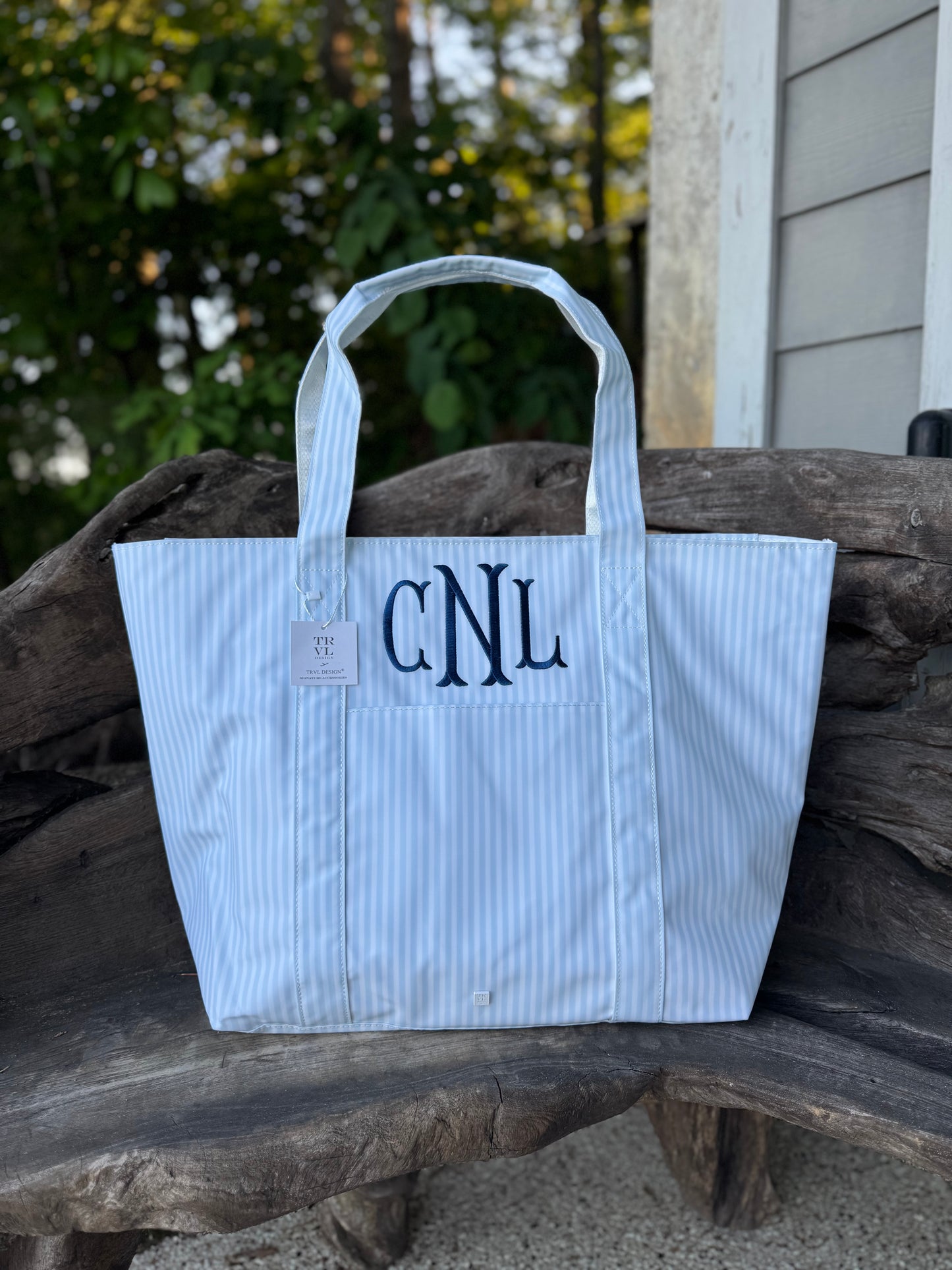 TRVL BLUE PIMLICO STRIPE JUMBO TOTE