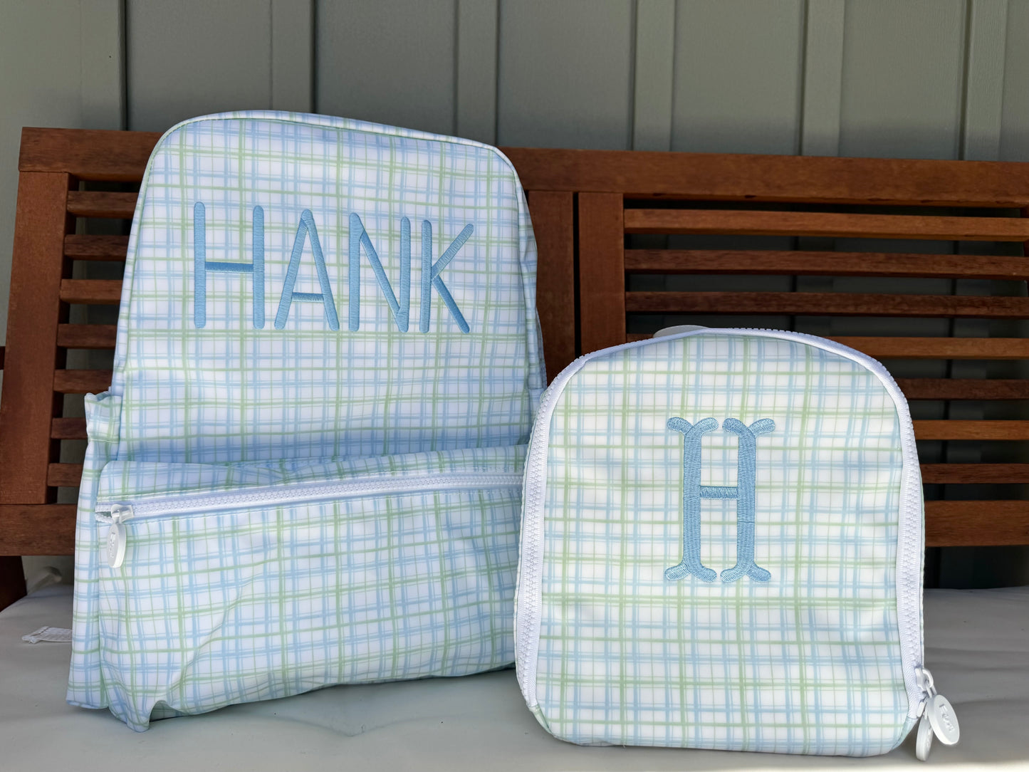 TRVL PLAID BLUE/GREEN LUNCHBOX