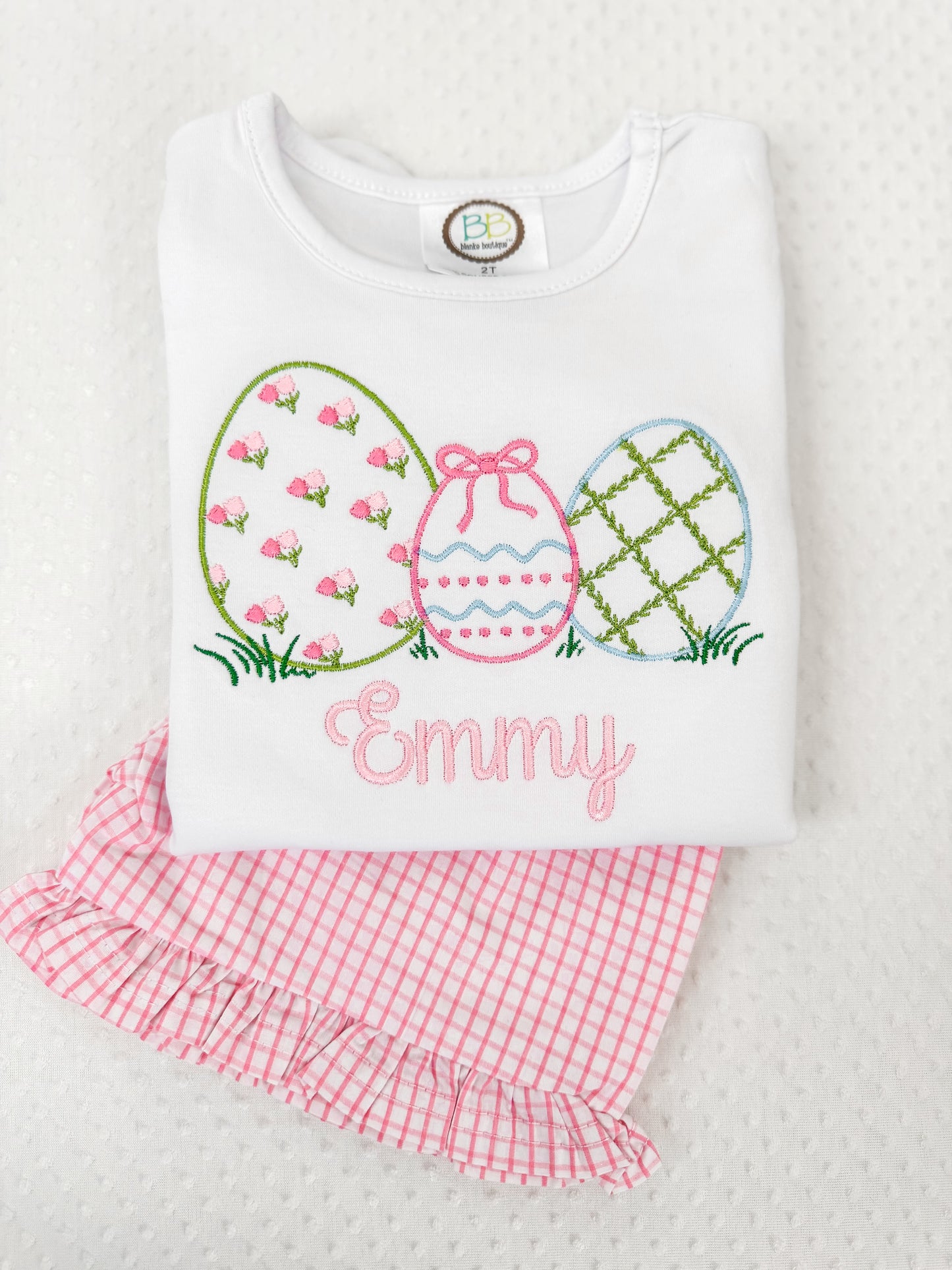 Embroidered Easter Egg Tee/Shorts/Set