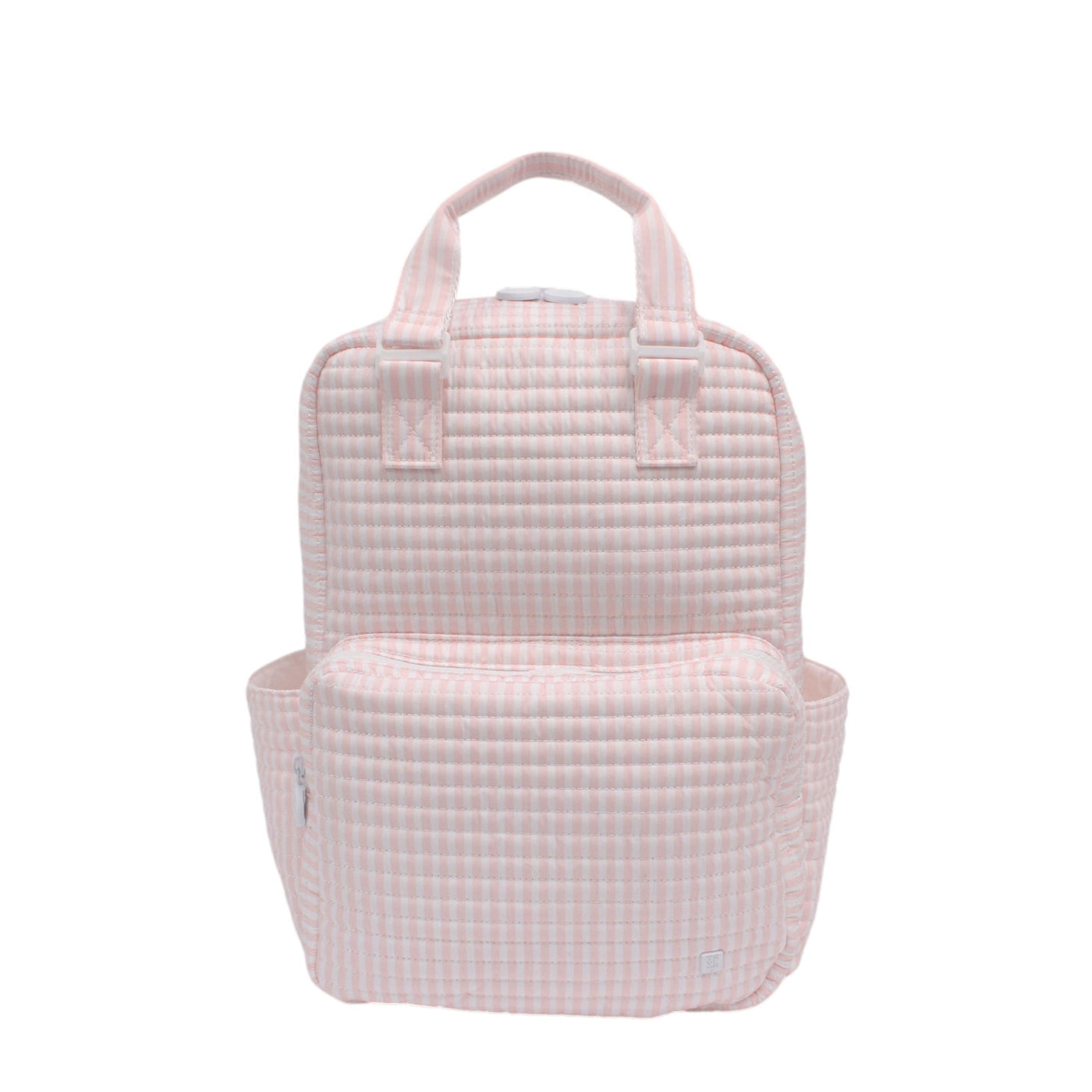TRVL PINK PIMLICO STRIPE QUILTED DIAPER BAG, CHANGING PAD AND EVERYDAY BAG SET