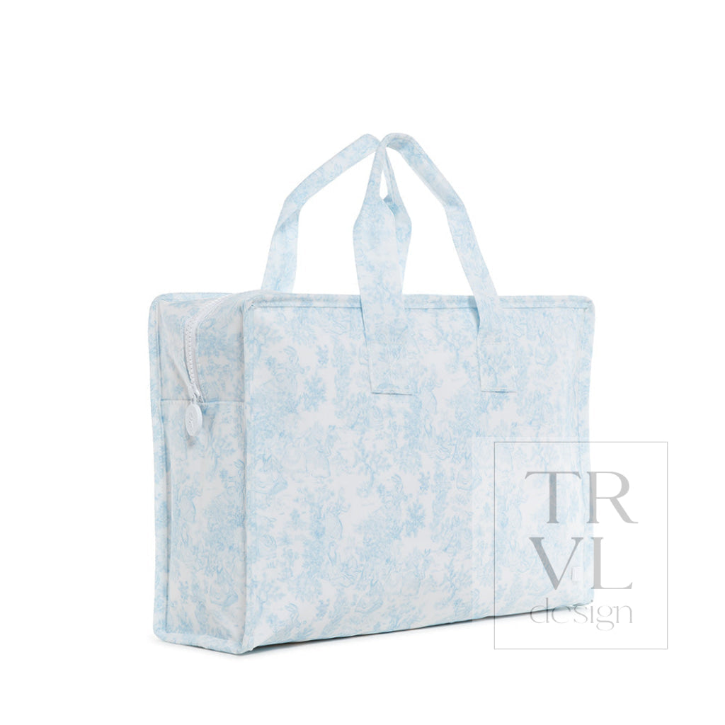 TRVL Overnite Tote Blue Bunny Toile