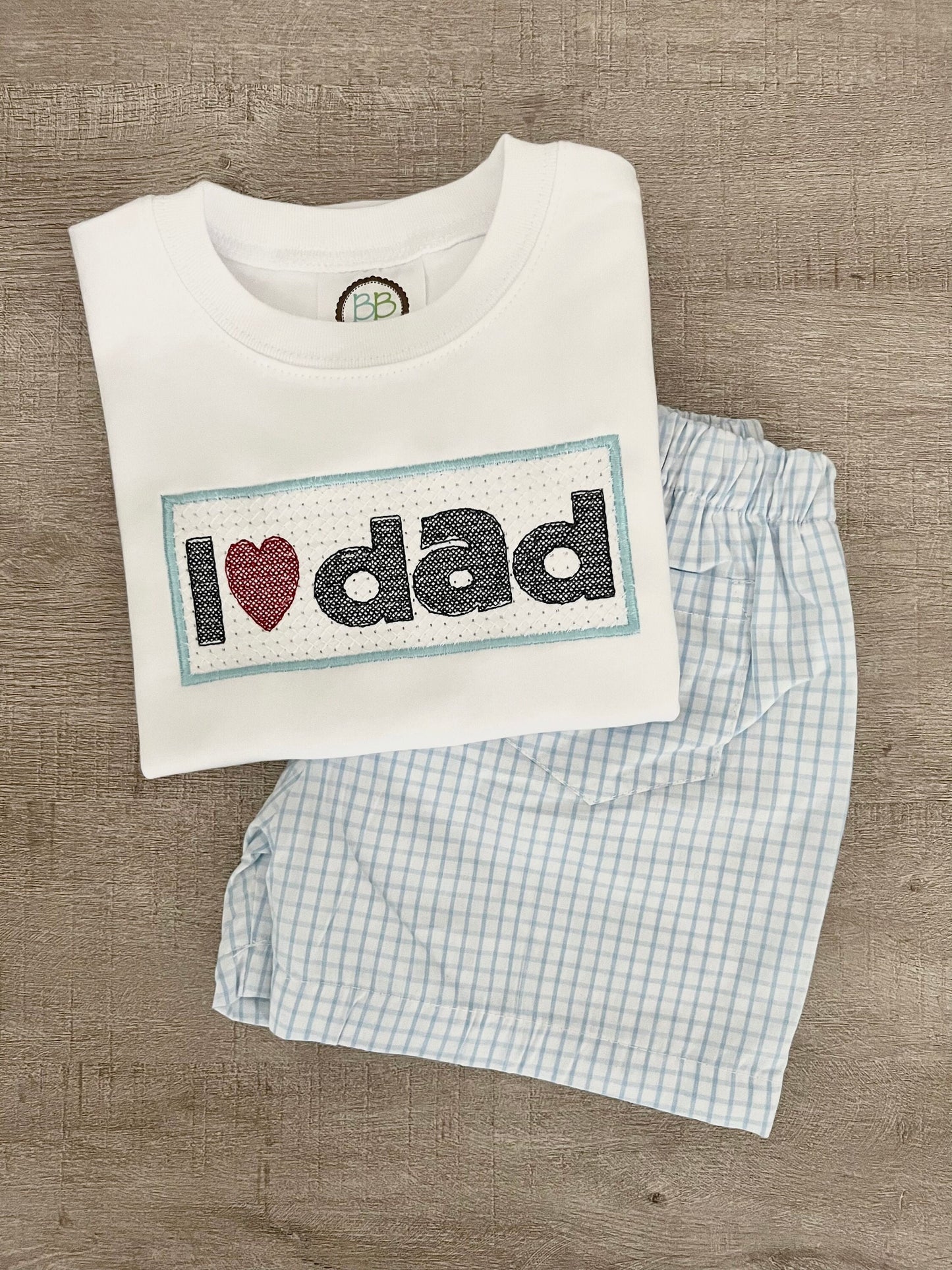Embroidered I Love Dad Shirt