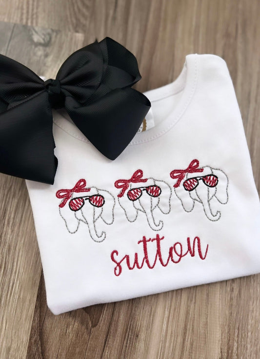 Trendy Embroidered Elephant Shirt
