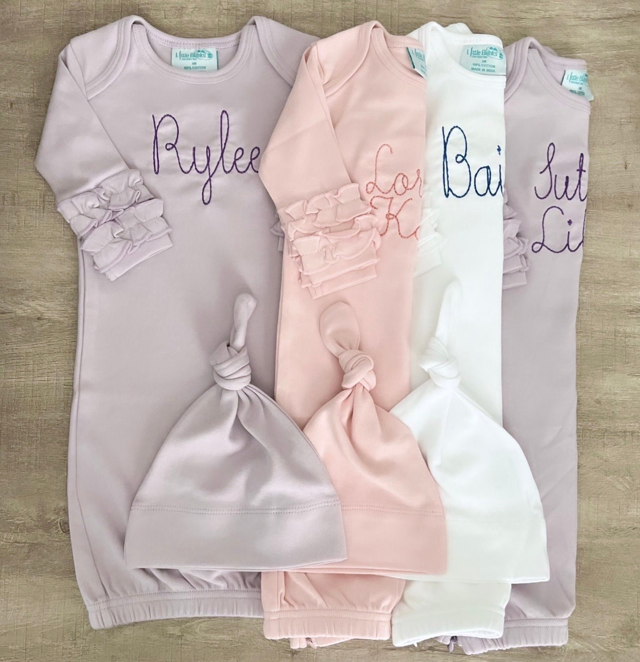 Newborn Ruffle Gowns+Hat