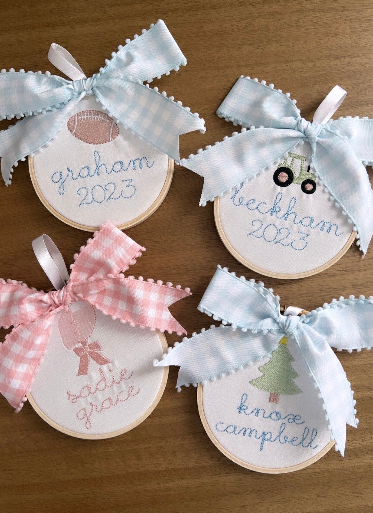 Embroidered Tractor Baby Ornament