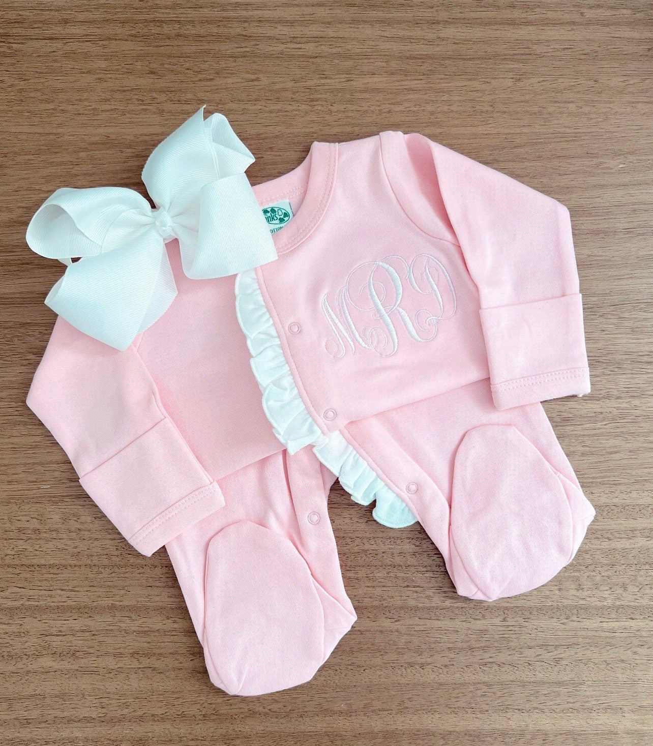Embroidered Ruffle Footie