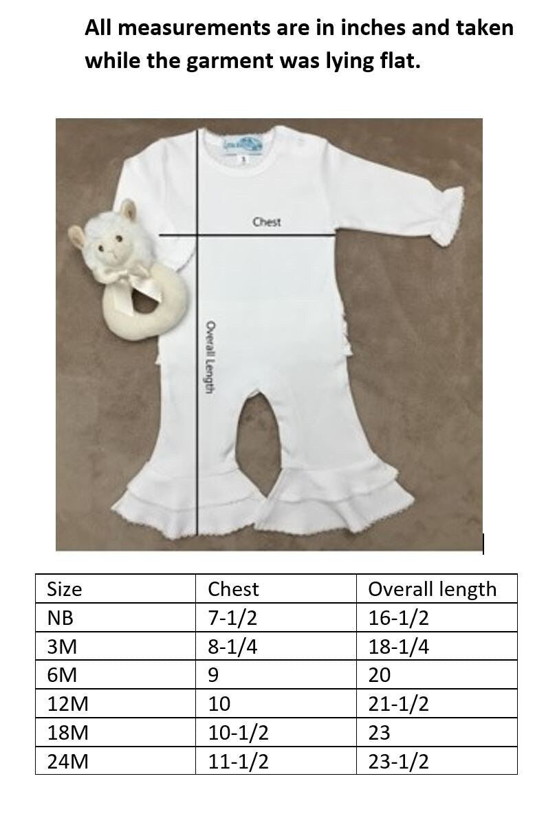 Embroidered White Baby Ruffle Romper
