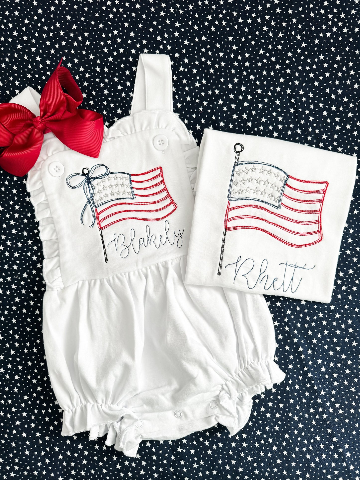 Embroidered Flag Bubble & Tees