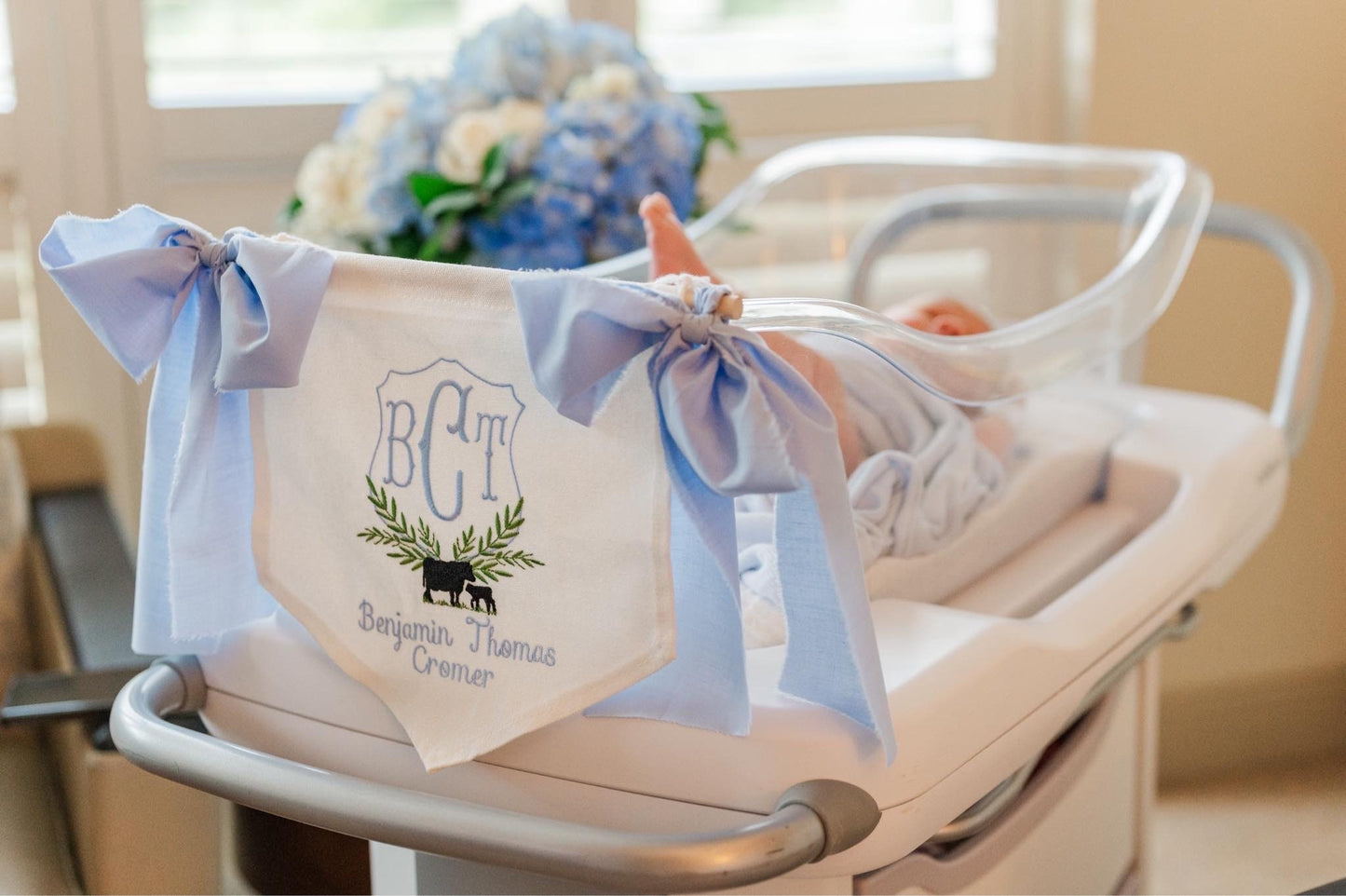 Embroidered Boys Cow Banner