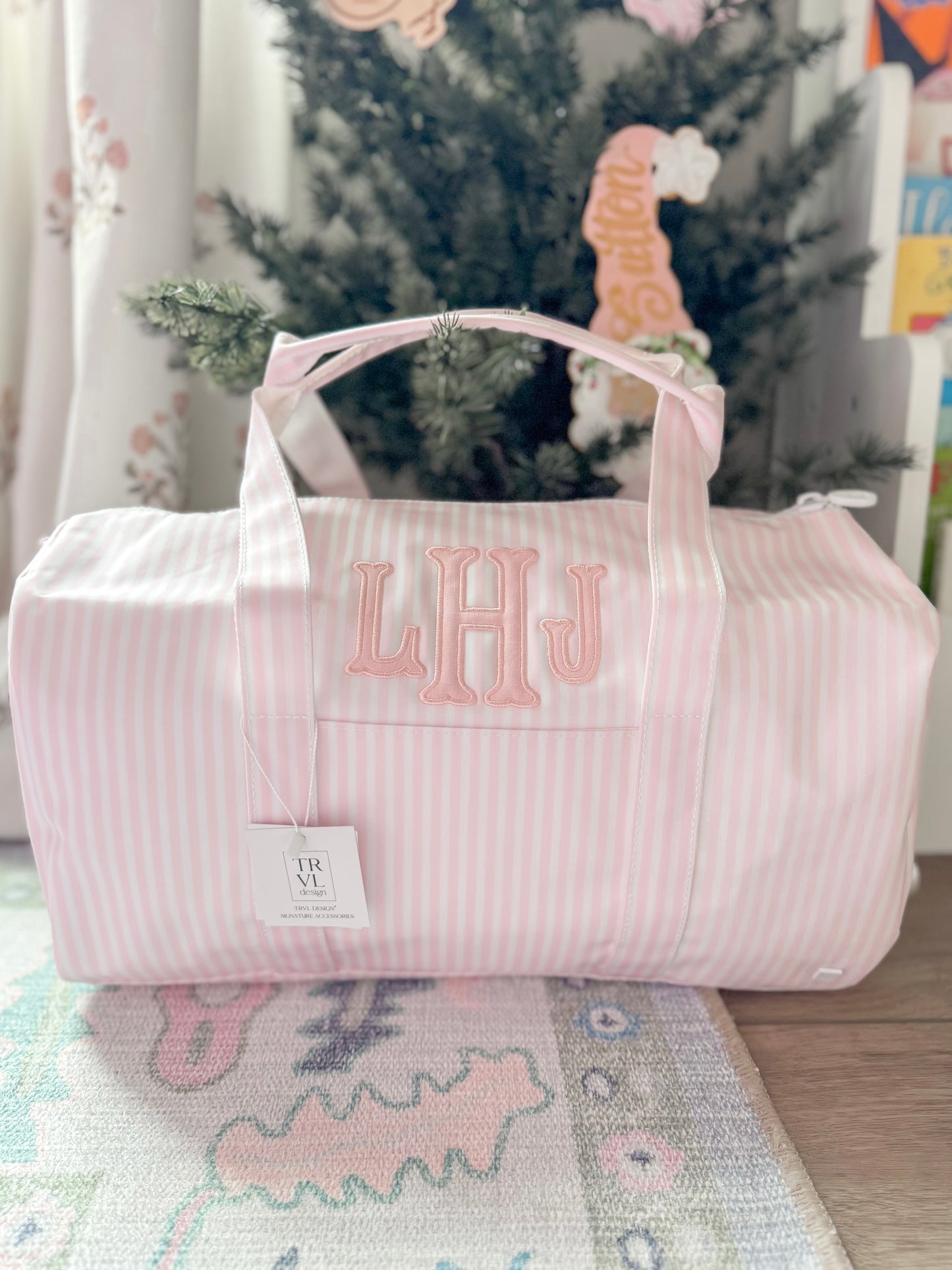 TRVL PINK PIMLICO STRIPE WEEKENDER DUFFEL