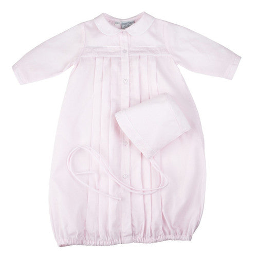 Girls Dot Embroidered Take Me Home Gown With Bonnet