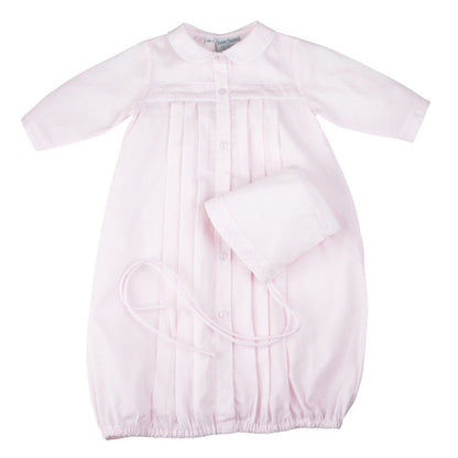 Girls Dot Embroidered Take Me Home Gown With Bonnet