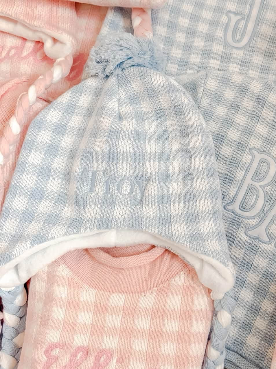 Blue Gingham Hat PREORDER