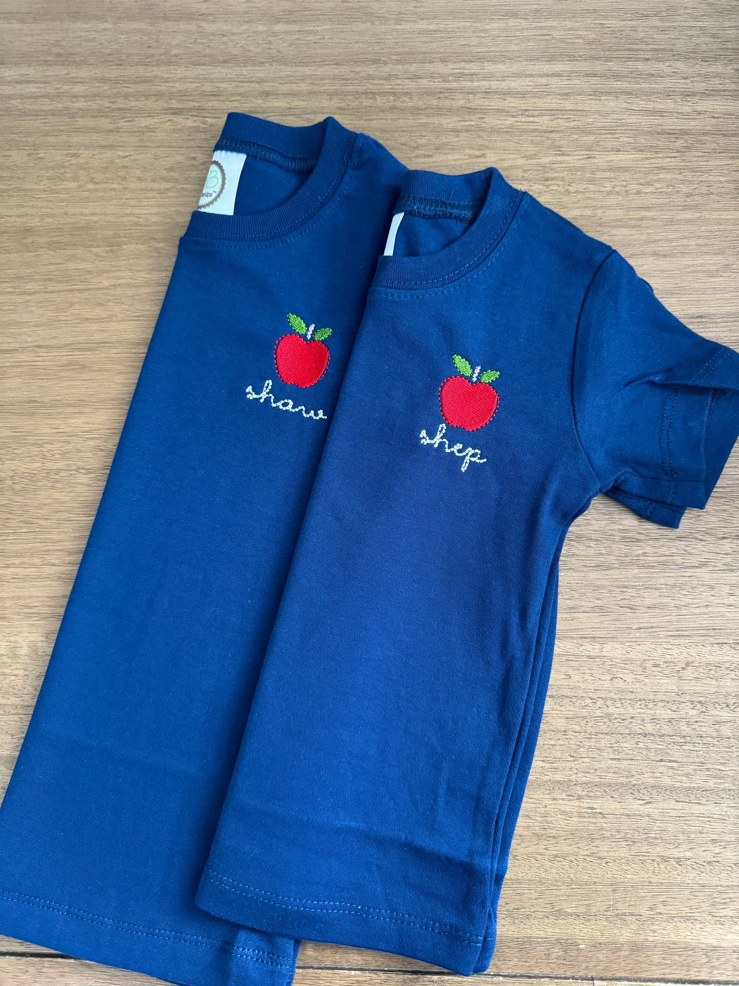 Boys Embroidered Apple Tee
