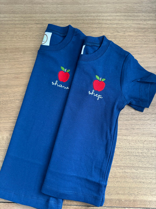 Boys Embroidered Apple Tee