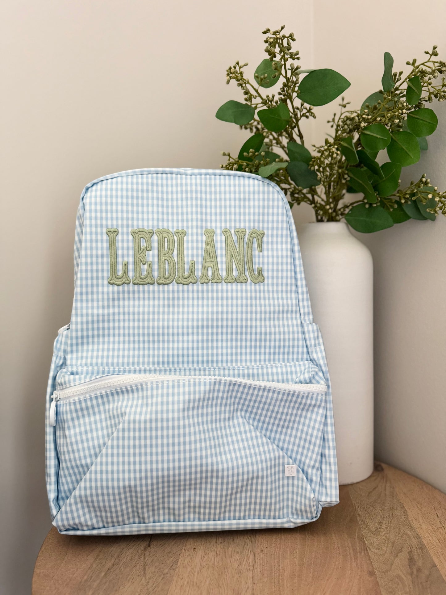 TRVL GINGHAM MIST BACKPACK