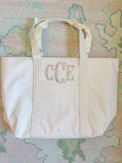 TRVL PINK PIMLICO STRIPE JUMBO TOTE