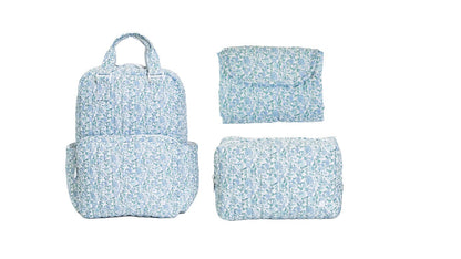 TRVL HAMPTON FLORAL QUILTED DIAPER BAG, CHANGING PAD AND EVERYDAY BAG SET