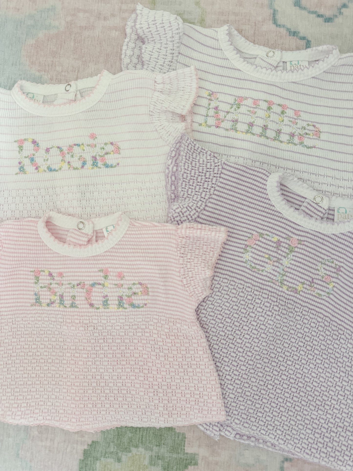 Flutter Sleeve Knit 2pc Diaper Set with Bows