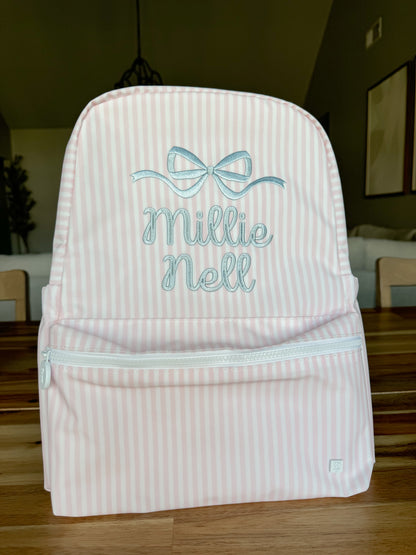 TRVL PINK PIMLICO STRIPE BACKPACK