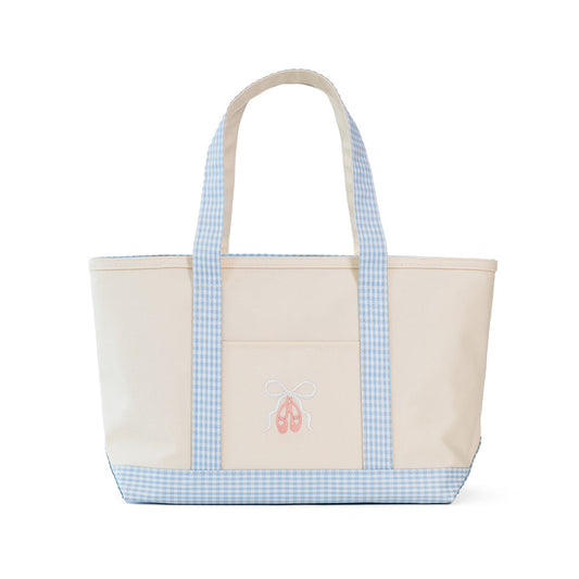 TRVL Ballet Medium Tote in Blue Mist Gingham
