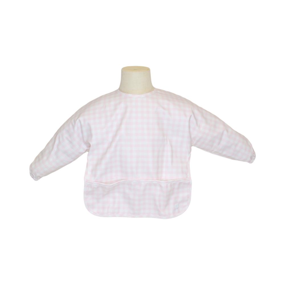 TRVL PINK GINGHAM LS BIB
