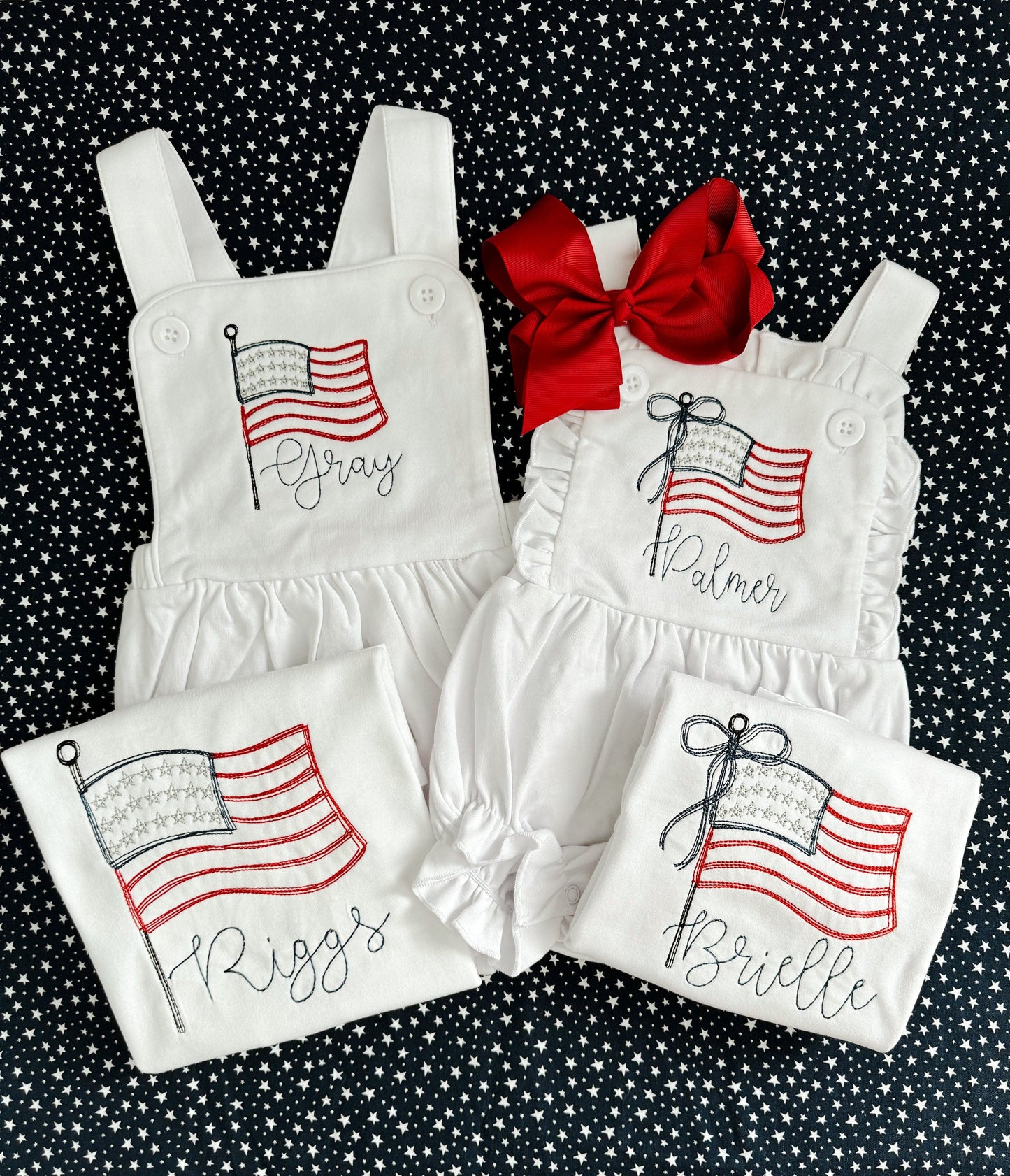 Embroidered American Flag Bubble & Tees