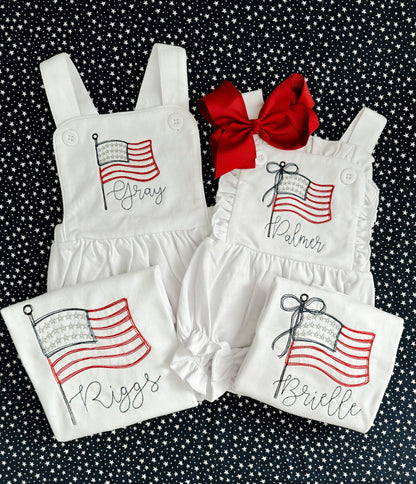 Embroidered American Flag Bubble & Tees