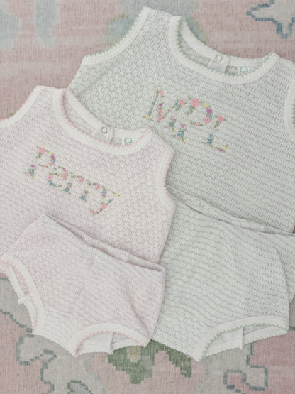 Knit 2pc Diaper Set with or without bows