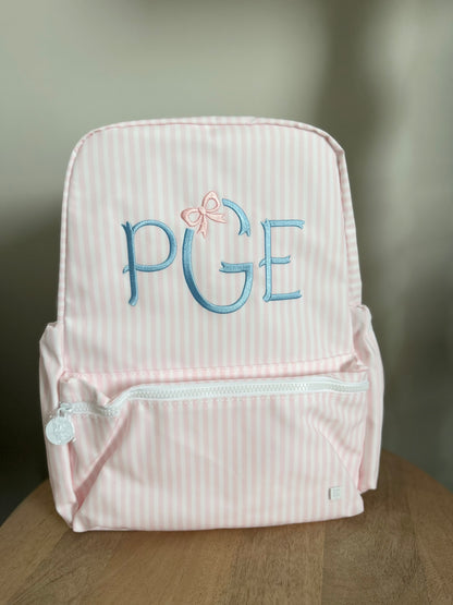 TRVL PINK PIMLICO STRIPE BACKPACK