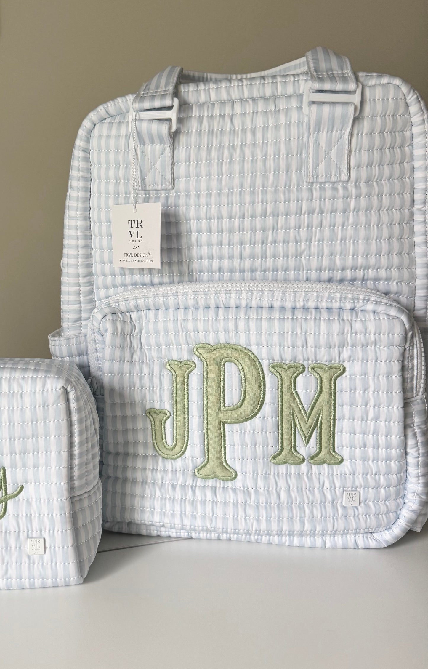 TRVL QUILTED BLUE PIMLICO STRIPE DIAPER BAG ONLY