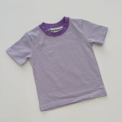 Embroidered SS Bow Monogram Purple T-Shirt Bubble/Tee