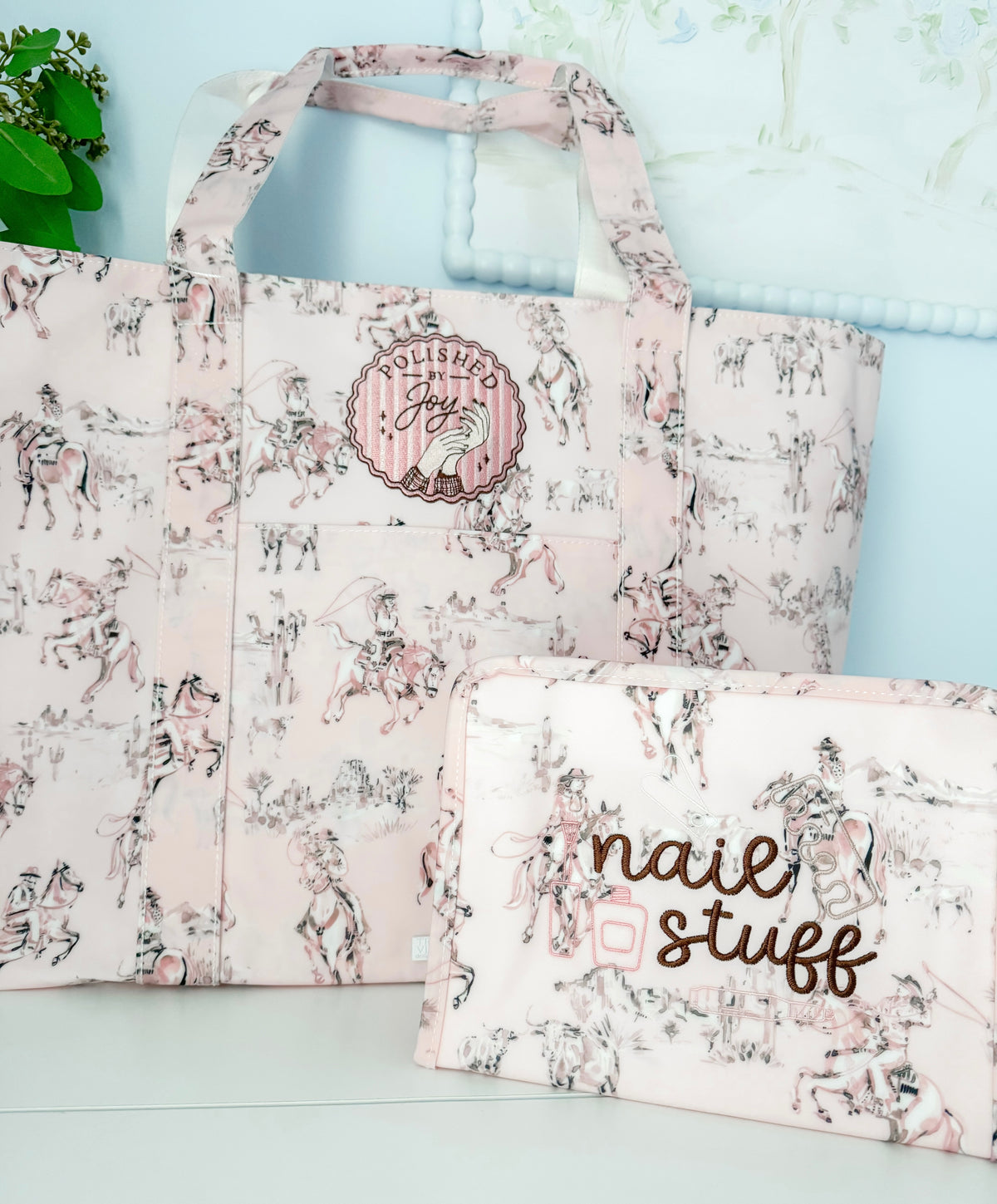 TRVL COWGIRL TOILE JUMBO TOTE