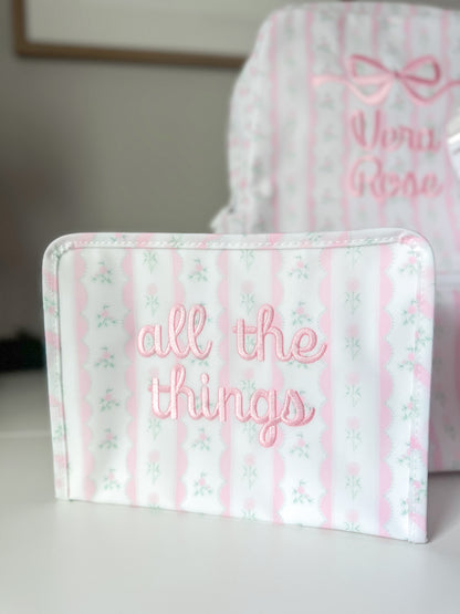 TRVL LARGE PINK RIBBON FLORAL ROADIE