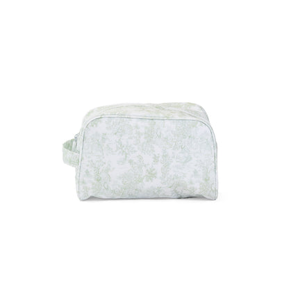 TRVL GREEN BUNNY TOILE TOILETRY BAG