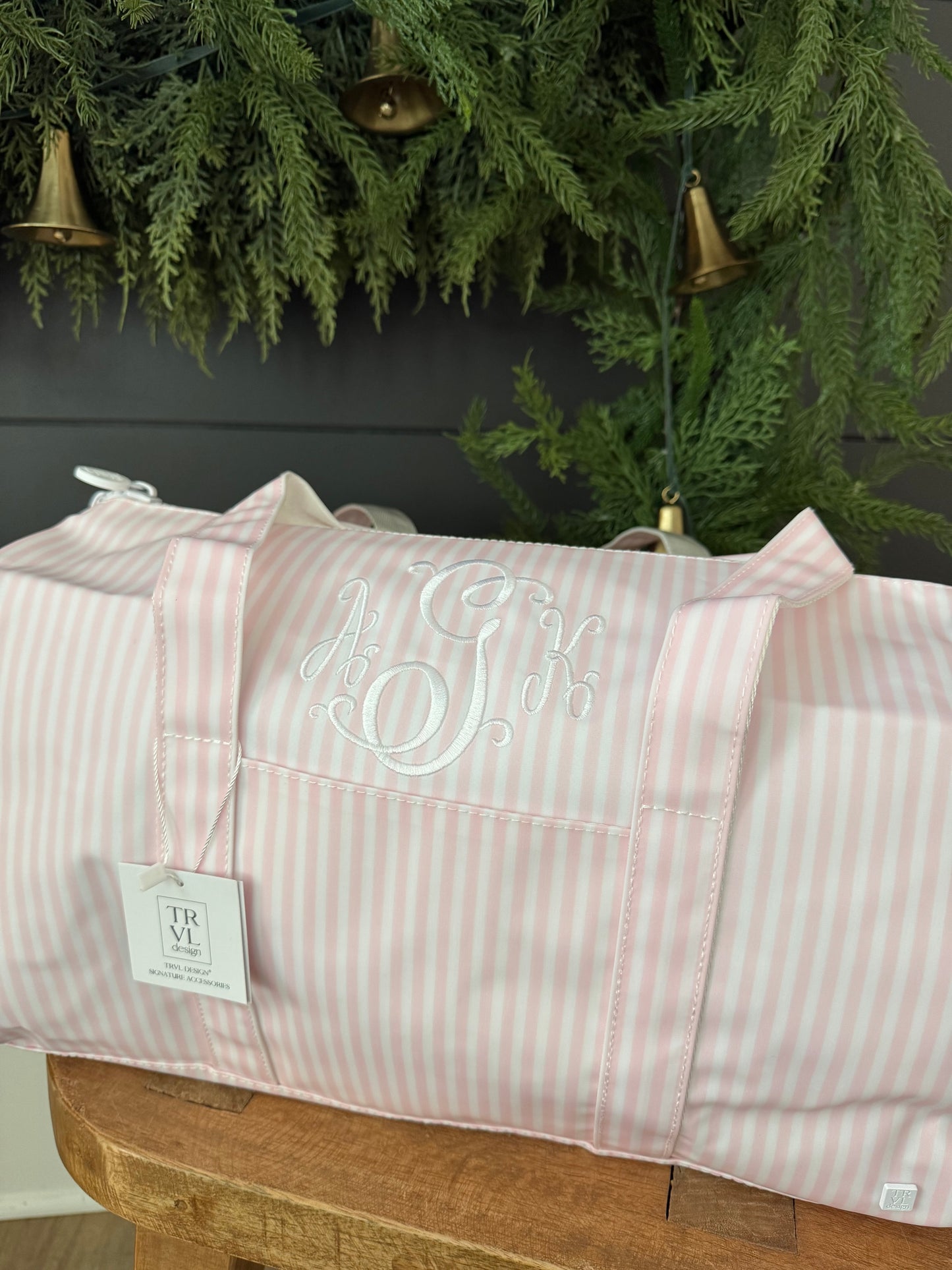 TRVL PINK PIMLICO STRIPE WEEKENDER DUFFEL