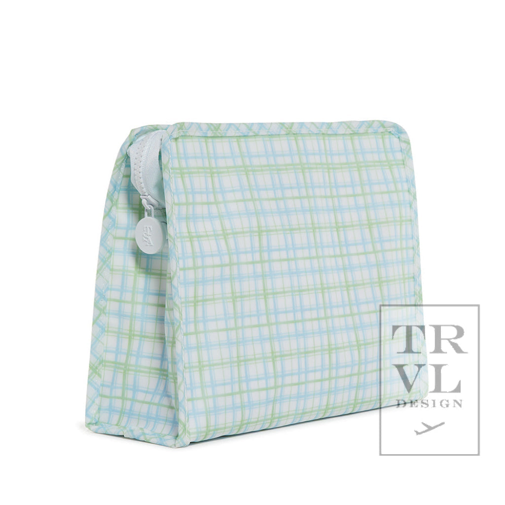 TRVL LARGE GREEN/BLUE PLAID ROADIE