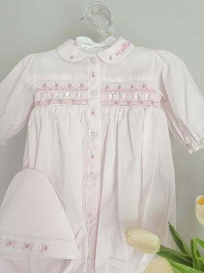 Ribbon Smocked Take Home Gown with Hat