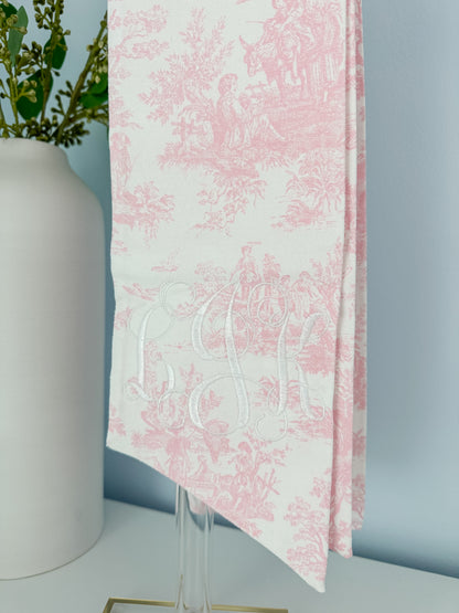 Baby Bow Sash with the initials “LJK” Embroidered