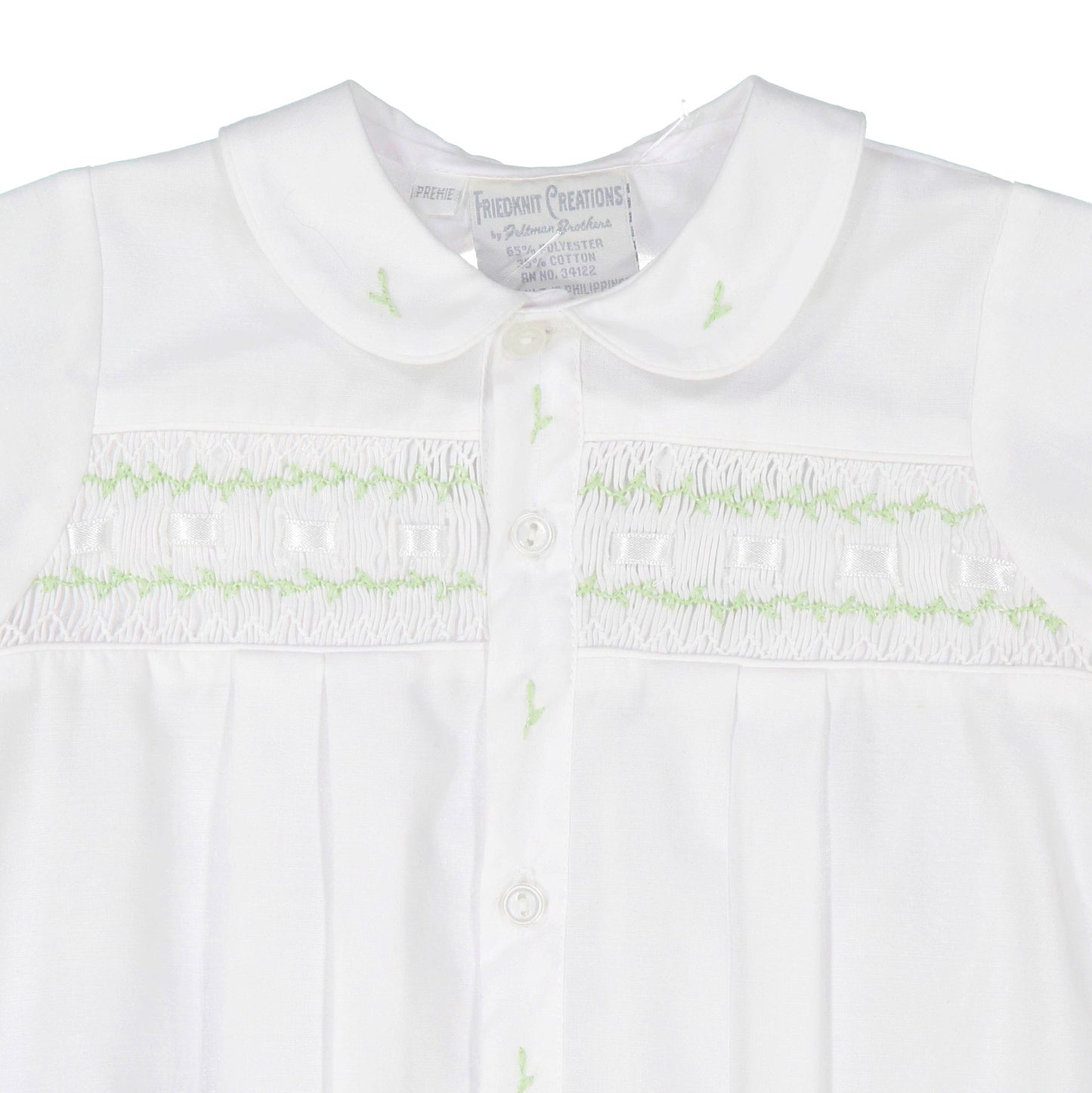 Baby Neutral Smocked Take Home Gown with Hat