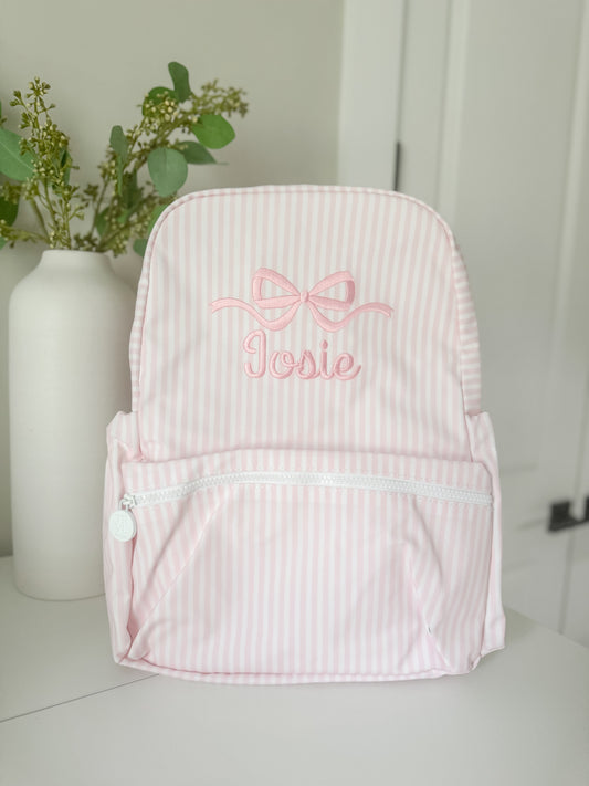 TRVL PINK PIMLICO STRIPE BACKPACK