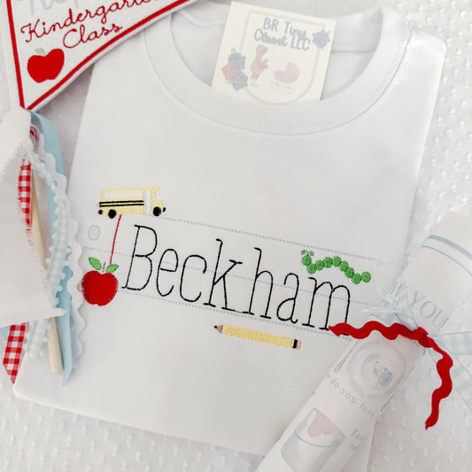 Boys Embroidered School Name Tee