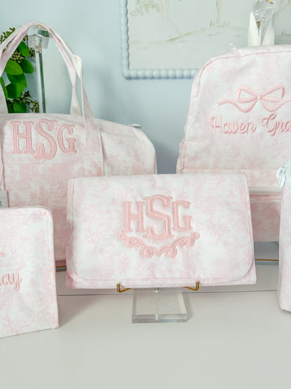 TRVL Pink Bunny Toile Changing Pad