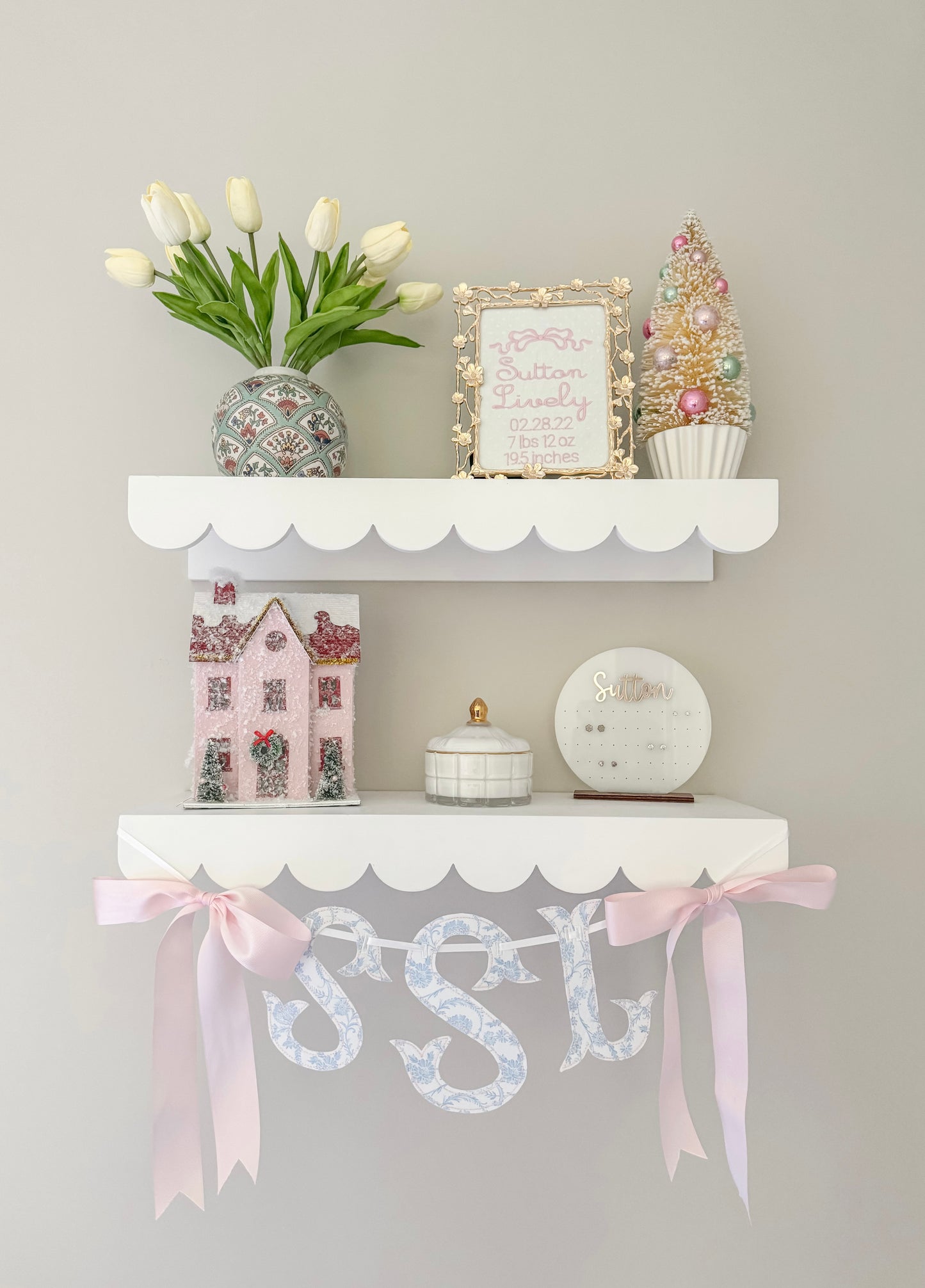 Grandmillenial Baby Girl Fishtail Initials