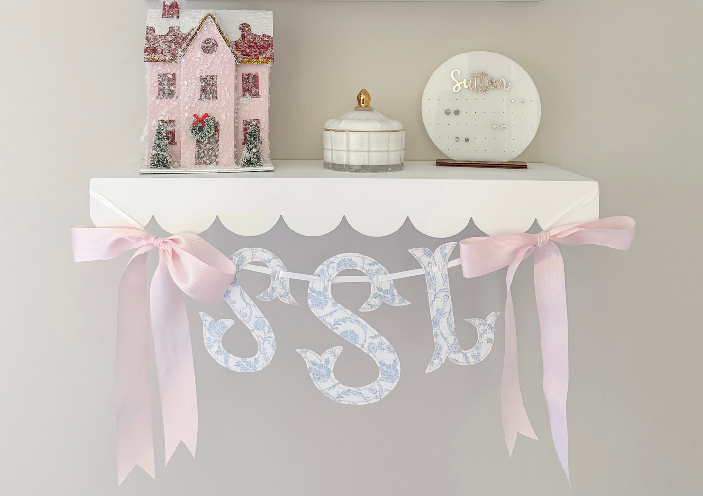 Grandmillenial Baby Girl Fishtail Initials