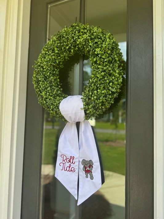 Embroidered Roll Tide/Elephant Wreath Sash