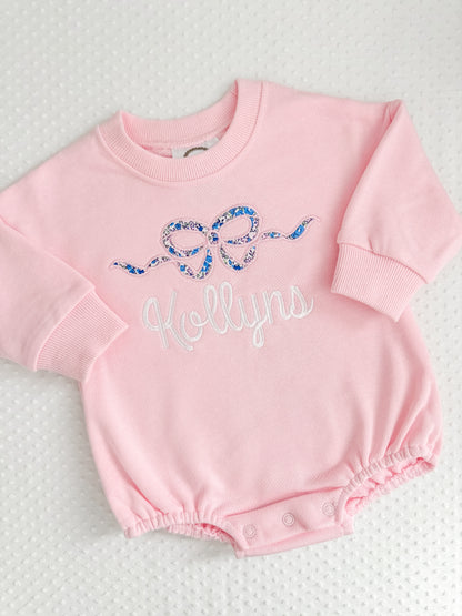 Sweatshirt Appliqué Bow Bubble/Sweatshirt