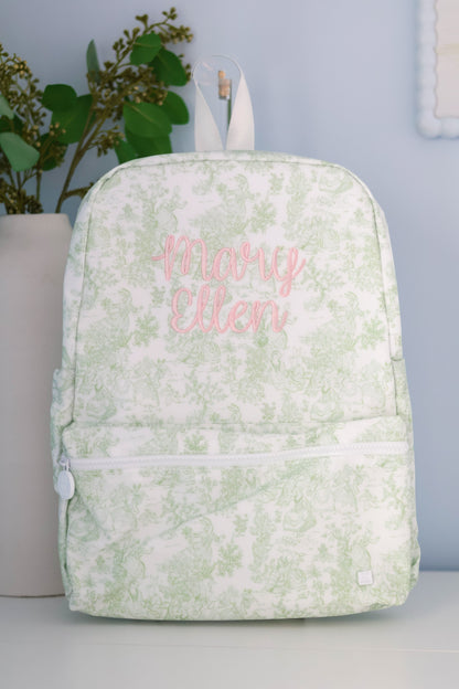 TRVL GREEN TOILE BACKPACK
